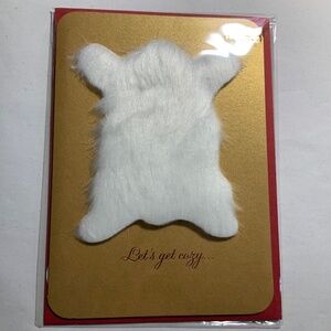 Papyrus Valentine’s Day card New in pkg “let’s get cozy” bear skin rug